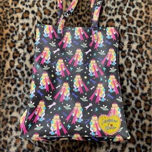 Irregular Choice Black and Pink Robot Themed Tote Bag